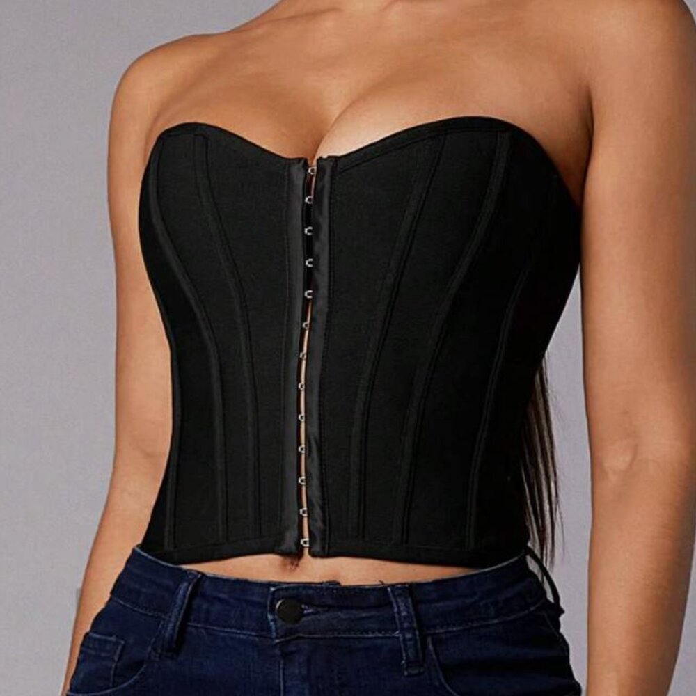Pretty little thing black corset top